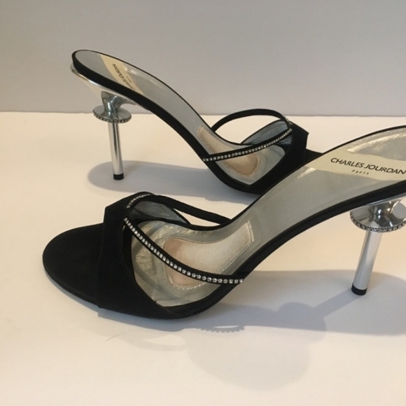 Charles Jourdan Justini Satin Mules - Picture 3 of 6